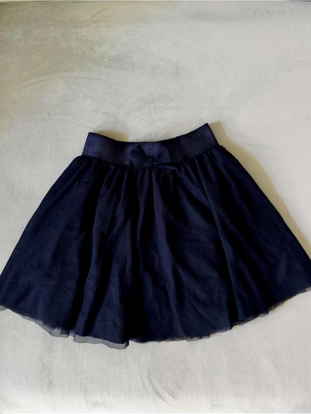Classic Navy Tulle Skirt with Bow Waist